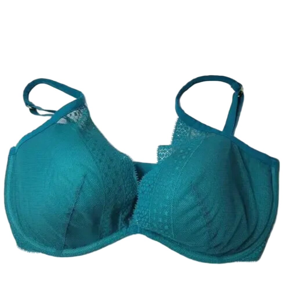 πΊπΈ Victoria Secret Aqua/Teal Lace Mesh Everyday Casual Plunge Bra Size 34DDD - Picture 2 of 10